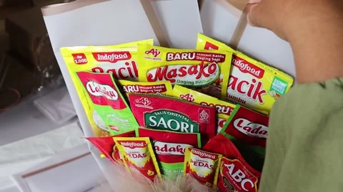 Learn creative bouquet making with colorful food products during a hands-on Stock Footage 345207488
