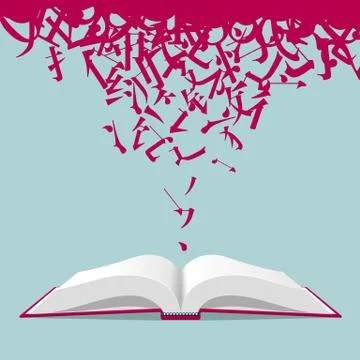 Learn cultural knowledge. Isolated on blue background. Stock Illustration