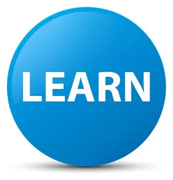 Learn cyan blue round button Stock Illustration