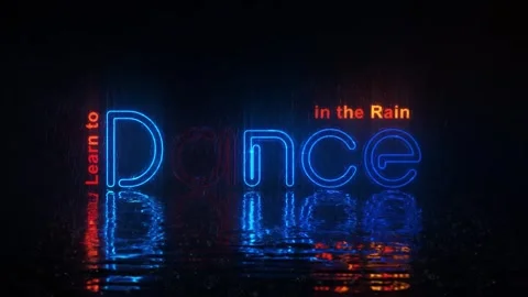 Learn to Dance in the Rain Neon 4K Loop Stock Footage 298291393