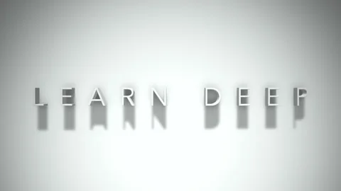 Learn deep 3D title animation with shadows on a white background Stock Footage 297667745