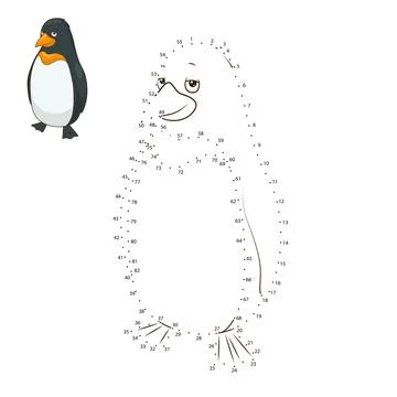 Learn to draw animal penguin vector illustration Stock Illustration