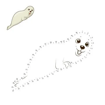 Learn to draw animal seal vector illustration Stock Illustration