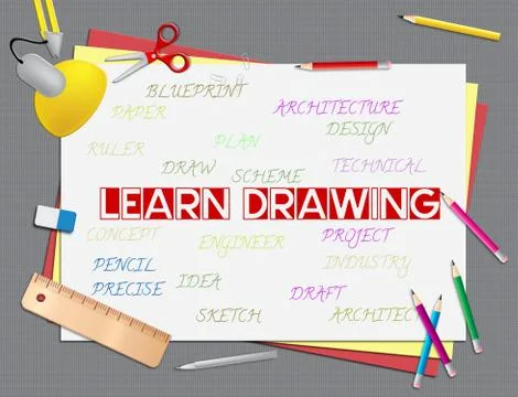 Learn Drawing Representing Education Creative And Educate Stock Illustration