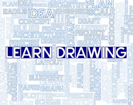 Learn Drawing Representing Learning Design And Educating Stock Illustration