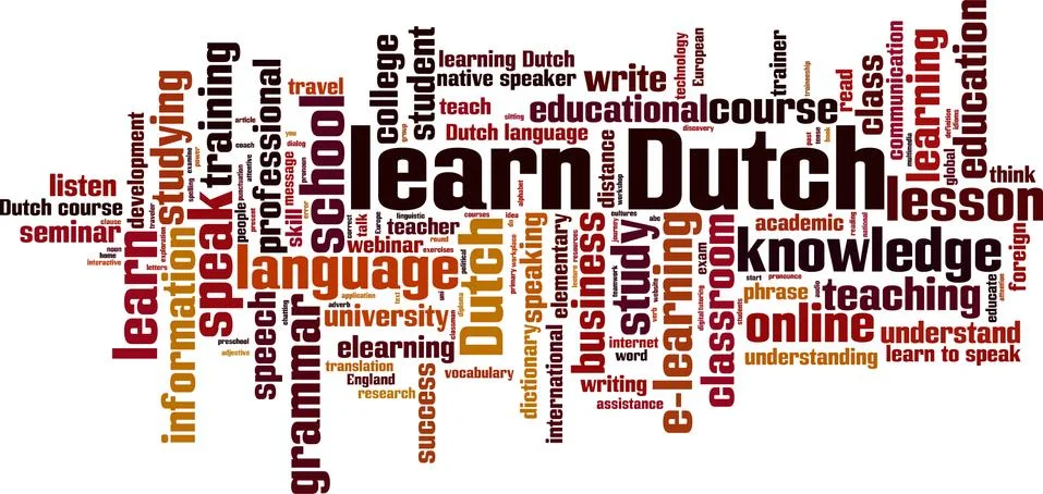 Learn Dutch word cloud Stock Illustration