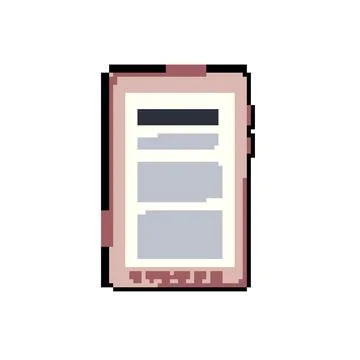 Learn e-reader pixel art vector illustration Illustrazione stock