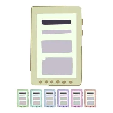 Learn e-reader vector cartoon graphic Иллюстрация