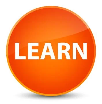 Learn elegant orange round button Stock Illustration