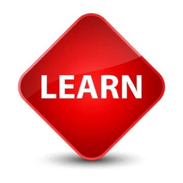 Learn elegant red diamond button Stock Illustration