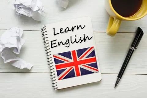 Learn English concept. Time to Learning languages Stock Photos