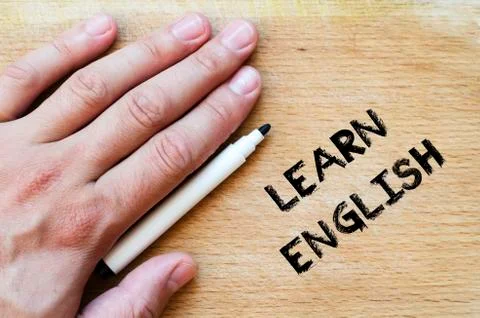 Learn english text concept Stock Photos