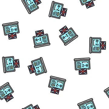 Learn english vector seamless pattern 스톡 일러스트