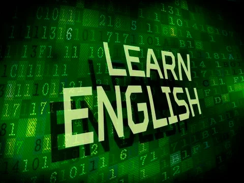Learn english words isolated on digital background Stock Illustration