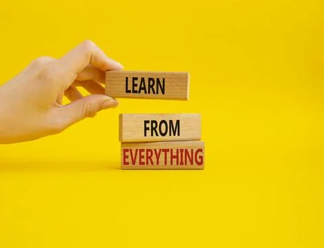 Learn from Everything symbol. Concept words Learn from Everything on wooden.. Stock Photos