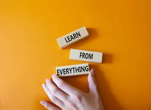 Learn from Everything symbol. Concept words Learn from Everything on wooden.. Stock Photos
