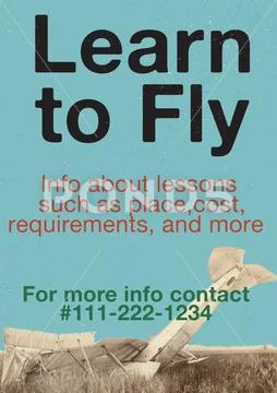 Learn to Fly A4 Template PSD Template