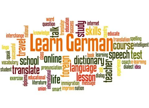 Learn German, word cloud concept Stock Illustration