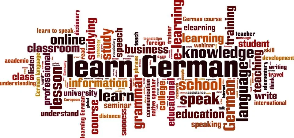 Learn German word cloud Stock Illustration