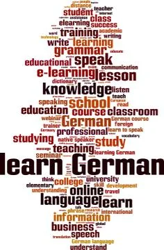 Learn German word cloud Stock Illustration