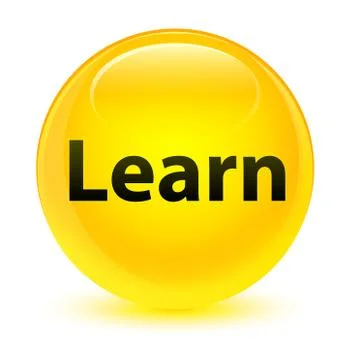 Learn glassy yellow round button 스톡 일러스트