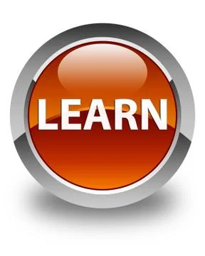 Learn glossy brown round button 스톡 일러스트