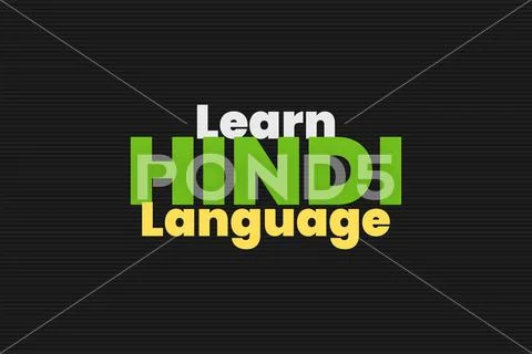 Learn Hindi Language typography on dark background: Royalty Free #159549998