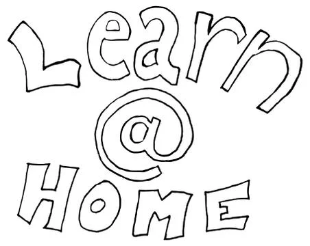 Learn @ home words Illustrazione stock