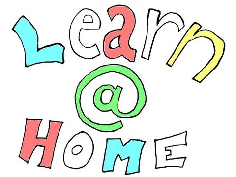 Learn @ home words Illustrazione stock