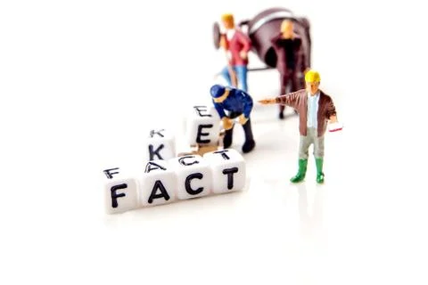 Learn how to distinguish between credible news as facts and identify informat Stock Photos