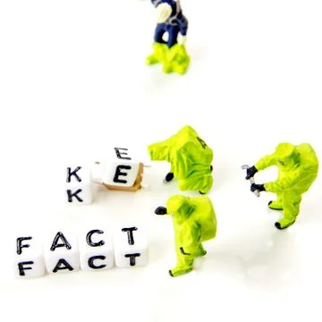 Learn how to distinguish between credible news as facts and identify informat Stock Photos