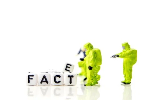 Learn how to distinguish between credible news as facts and identify informat Stock Photos