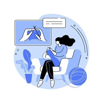 Learn how to knit abstract concept vector illustration. イラスト素材