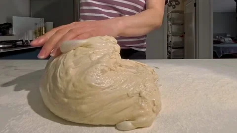 Learn How to Prepare Ciabatta Bread and Ferment Dough for Good Texture Stock Footage 327848739