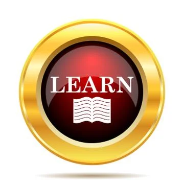Learn icon. Internet button on white background.. Stock Illustration