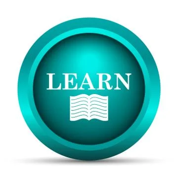 Learn icon. Internet button on white background.. Stock Illustration