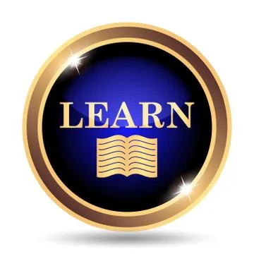 Learn icon. Internet button on white background.. イラスト素材