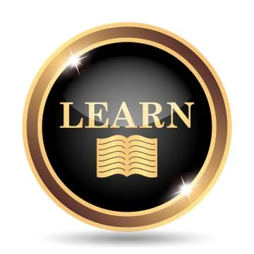 Learn icon. Internet button on white background.. 스톡 일러스트