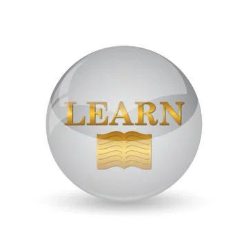 Learn icon. Internet button on white background. . Stockillustratie