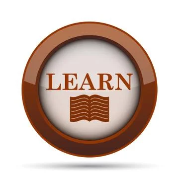 Learn icon. Internet button on white background. . 스톡 일러스트