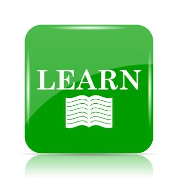 Learn icon. Internet button on white background.. Stock Illustration