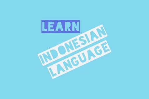 Learn Indonesian language typography vector background design Illustrazione stock