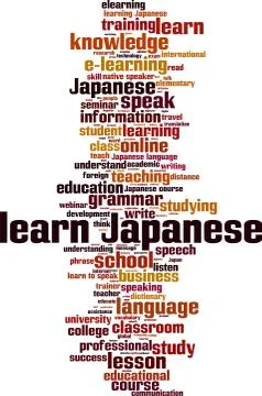 Learn Japanese word cloud Stock Illustration
