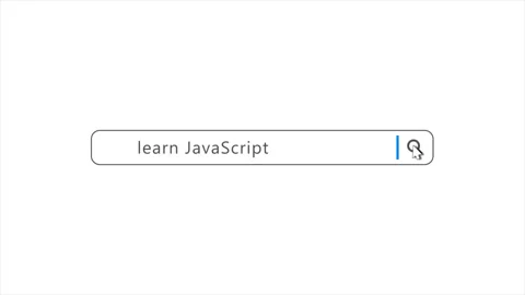 Learn JavaScript in Search Animation. Internet Browser Searching Stock Footage 272484859