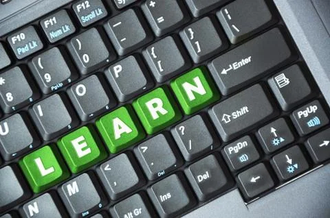 Learn on keyboard Stock Illustration