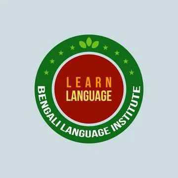 Learn Language. Bengali Language Institute logo design Stock Illustration