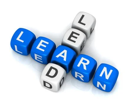 Learn lead cubes concept  3d illustration Stock Illustration