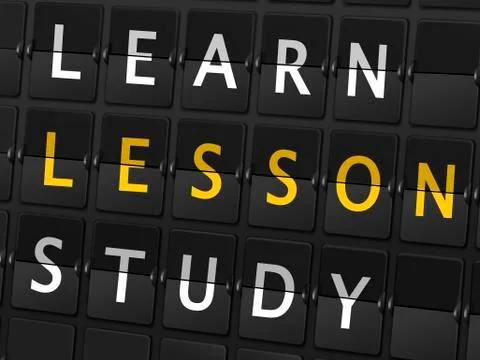 Learn lesson study words on airport board Stock Illustration
