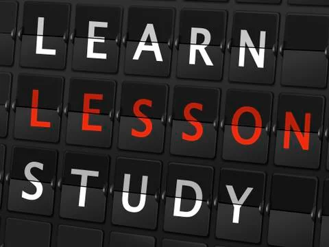 Learn lesson study words on airport board Stock Illustration