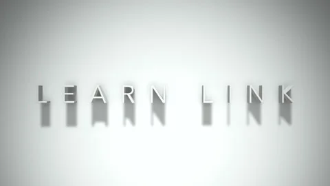 Learn link 3D title animation with shadows on a white background Stock Footage 297667665